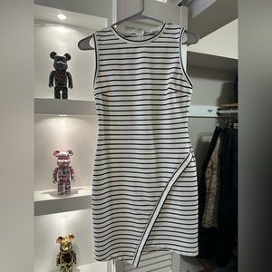 Olivia Grey striped bodycon dress